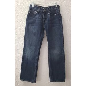 American Eagle button-fly distressed straight leg jeans